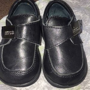 Baby black leather shoes
